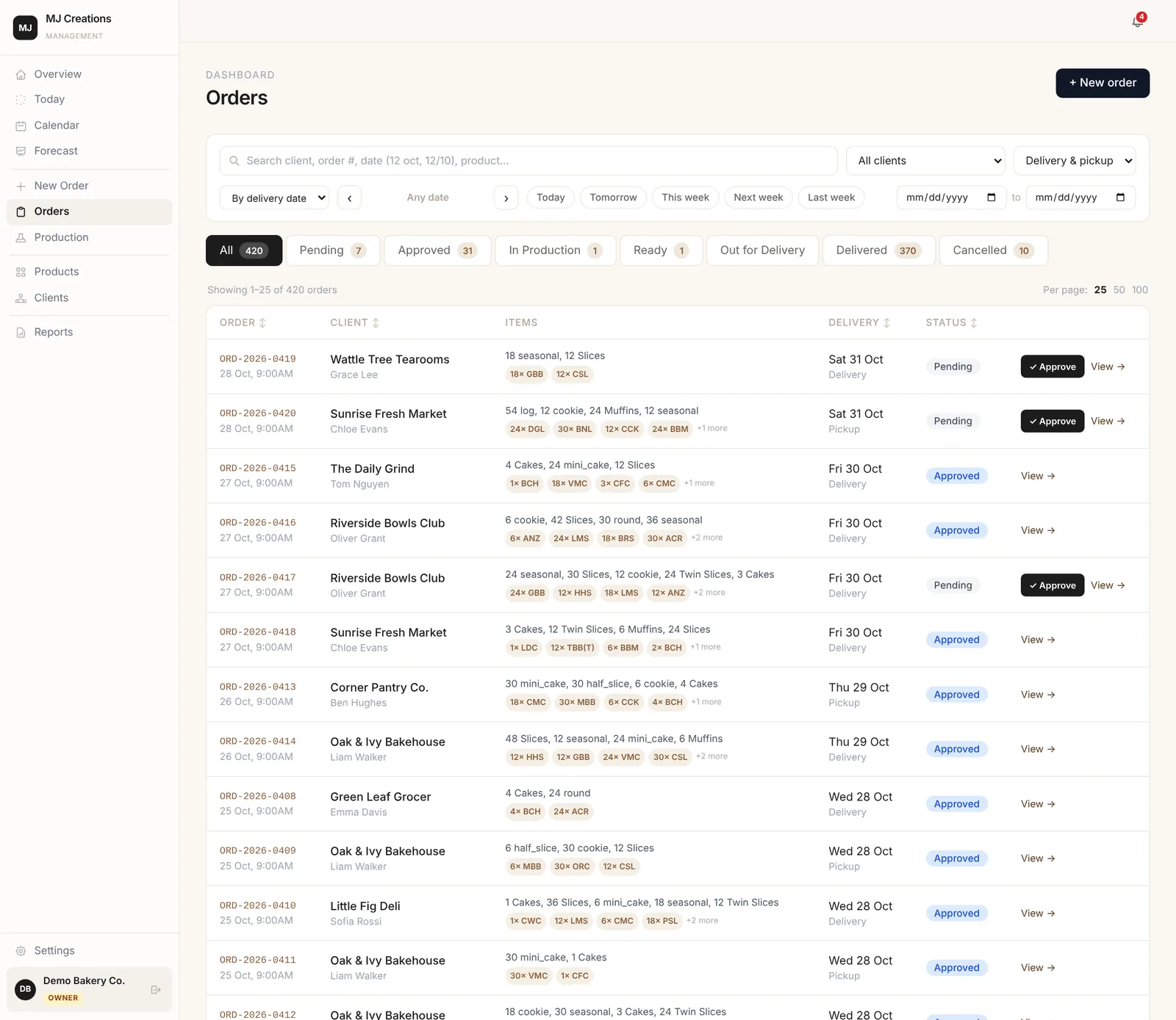 MJ Creations — Order System — screenshot 3