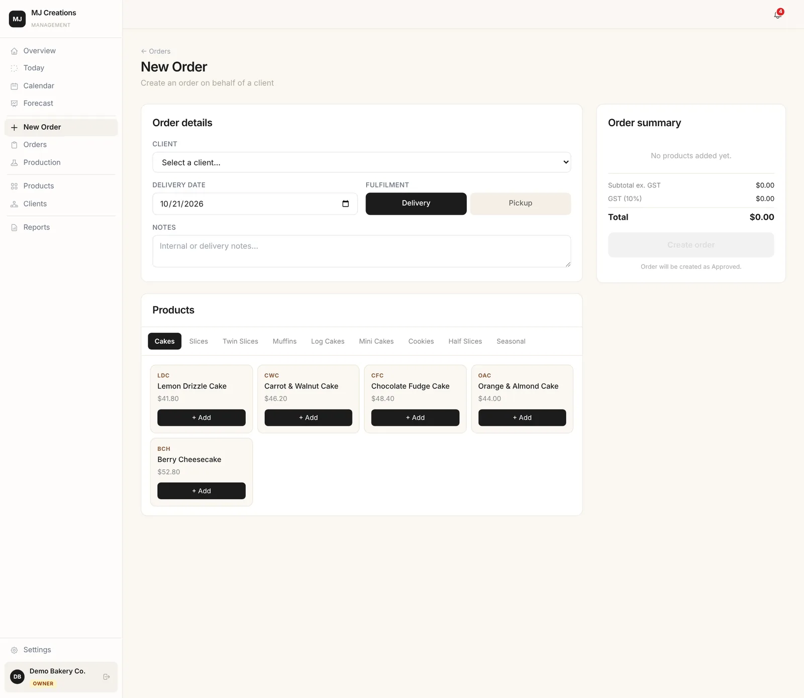 MJ Creations — Order System — screenshot 10