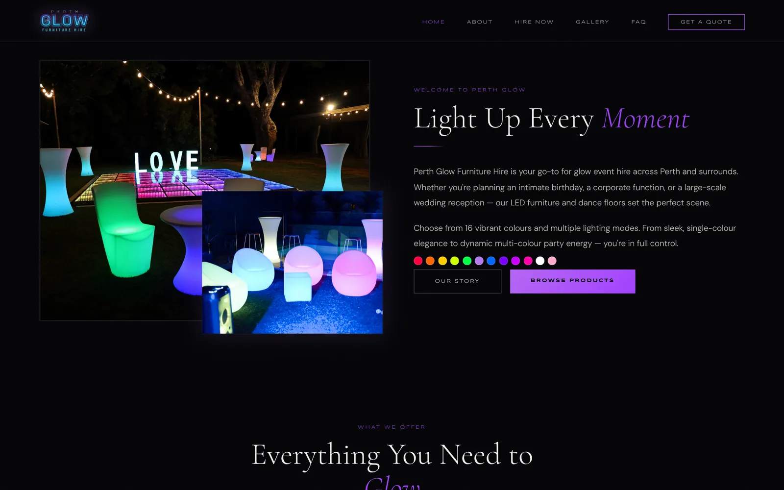 Perth Glow — Website — screenshot 3